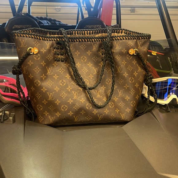 Boho fringe authentic Louis Vuitton monogram neverfull MM - Picture 2 of 8